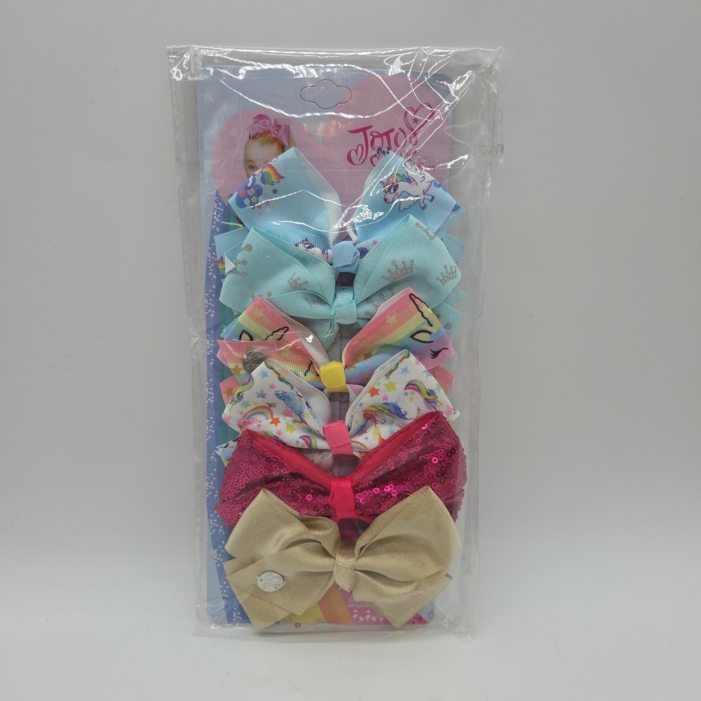 Lot 18ct Jojo Siwa 5" Bows Assorted Styles Unicorn Flowers Sprinkles Pink Blue - Picture 7 of 12